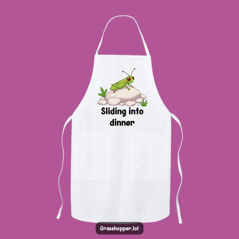 Funny Grasshopper Slide Apron: Happy Insect Chefwear, Perfect Funny Gift
