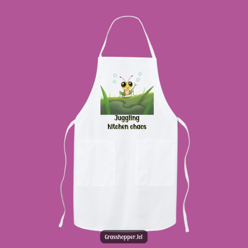 Funny Juggling Grasshopper Apron - Dewdrop Kitchen Fun Gift