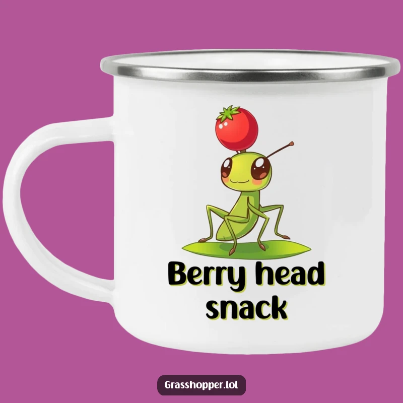 Funny Grasshopper Berry Balance Camping Mug - Cute Outdoor Drinkware