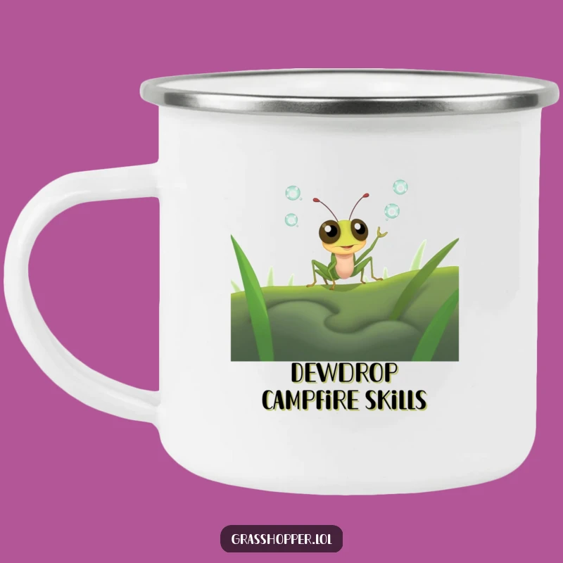 Funny Juggling Grasshopper Camping Mug - Outdoor Dewdrop Fun Gift