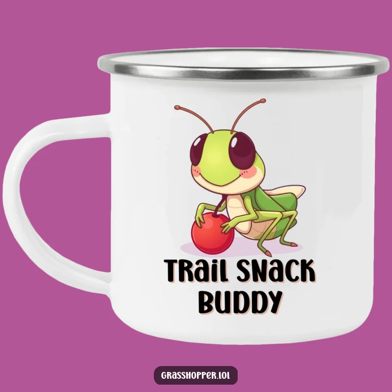 Funny Sharing Grasshopper Camping Mug: Outdoor Kindness, Perfect Gift