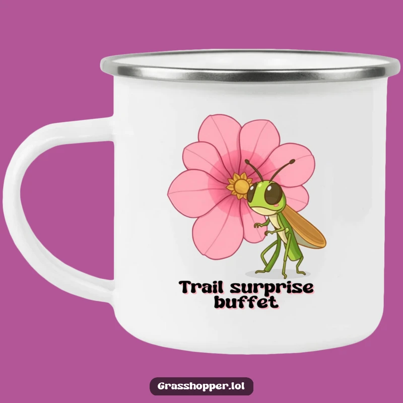 Funny Surprised Grasshopper Camping Mug: Outdoor Surprise, Perfect Gift