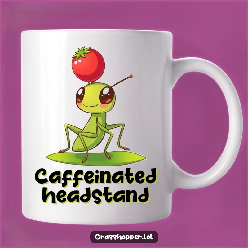 Funny Grasshopper Berry Balance Mug - Adorable Insect Balance Gift