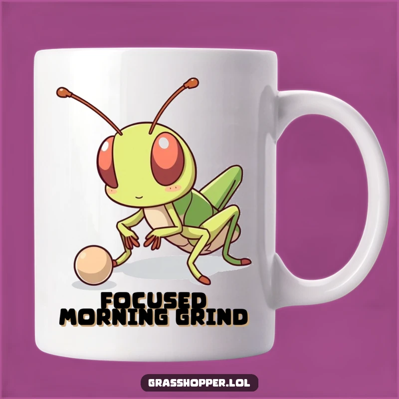 Funny Kawaii Grasshopper Ball Mug - Determined Player Gift