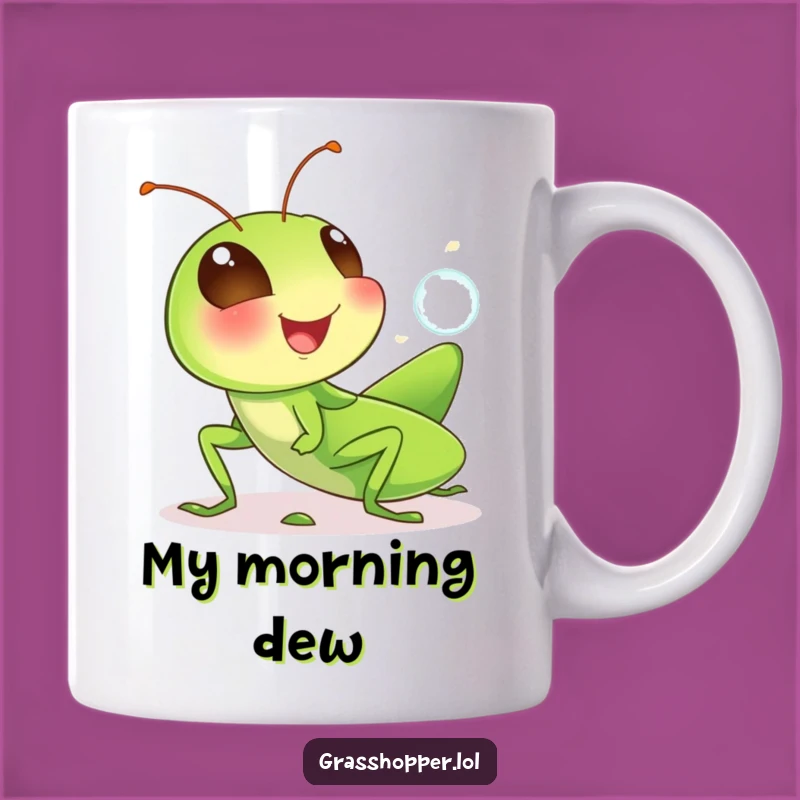 Funny Grasshopper Bubble Mug: Adorable Giggle Insect, Perfect Humorous Gift for Bug Lovers