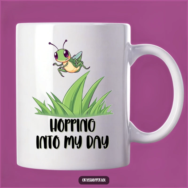 Funny Grasshopper Leap Mug: Happy Jumper, Nature Lover Gift