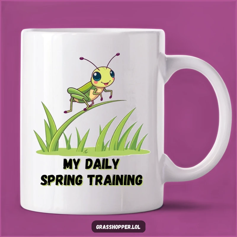 Funny Kawaii Grasshopper Spring Bounce Mug - Perfect Joyful Gift