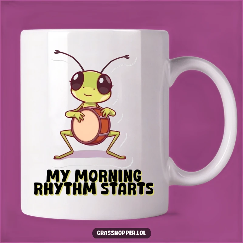 Funny Drummer Grasshopper Mug - Rhythmic & Hilarious Gift