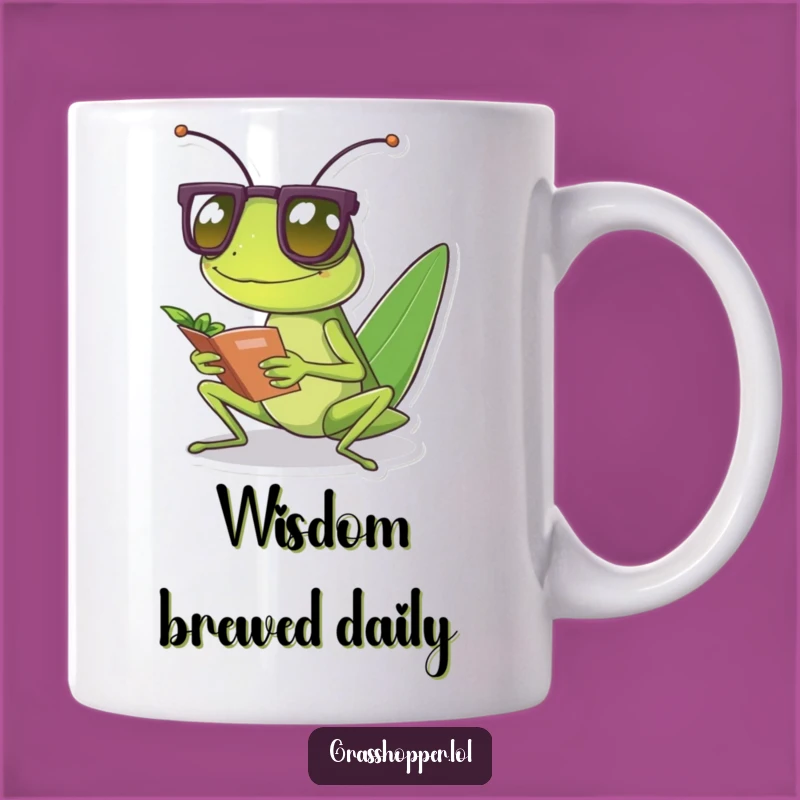 Funny Grasshopper Reader Mug - Hilarious Intellectual Gift for Bookworms