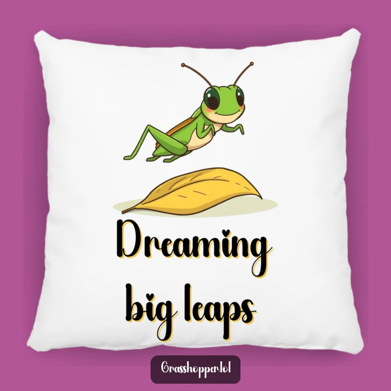 Funny Leaping Grasshopper Pillow - Cozy Jump Cushion Gift