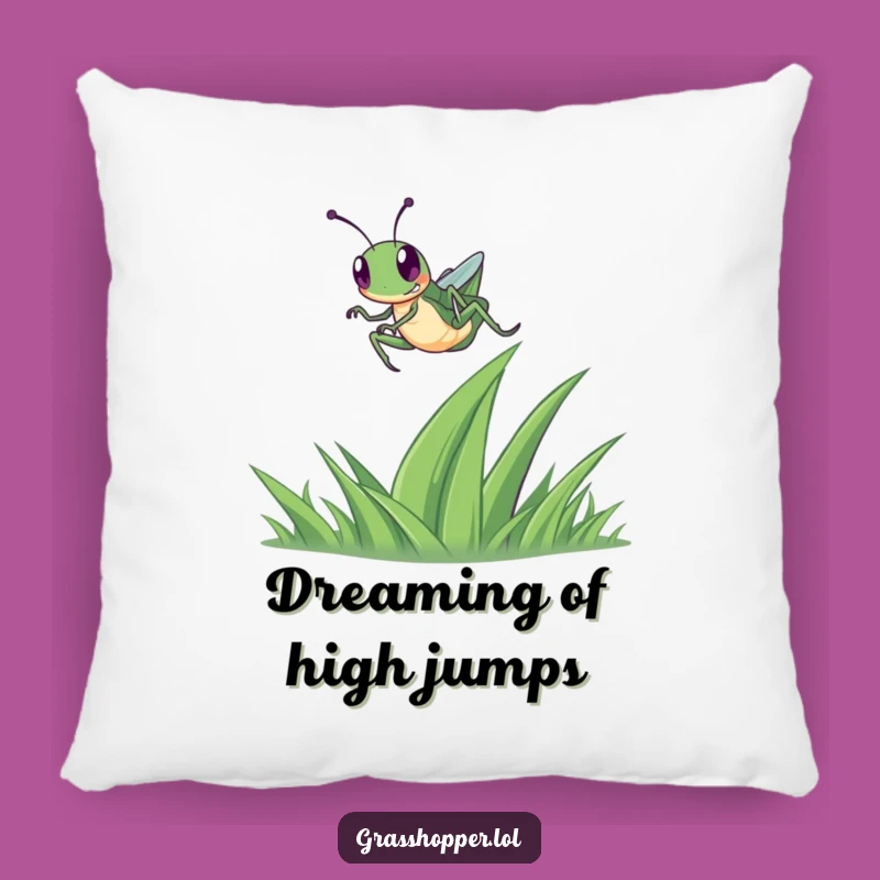 Funny Grasshopper Pillow: Happy Leap Comfort Cozy Gift