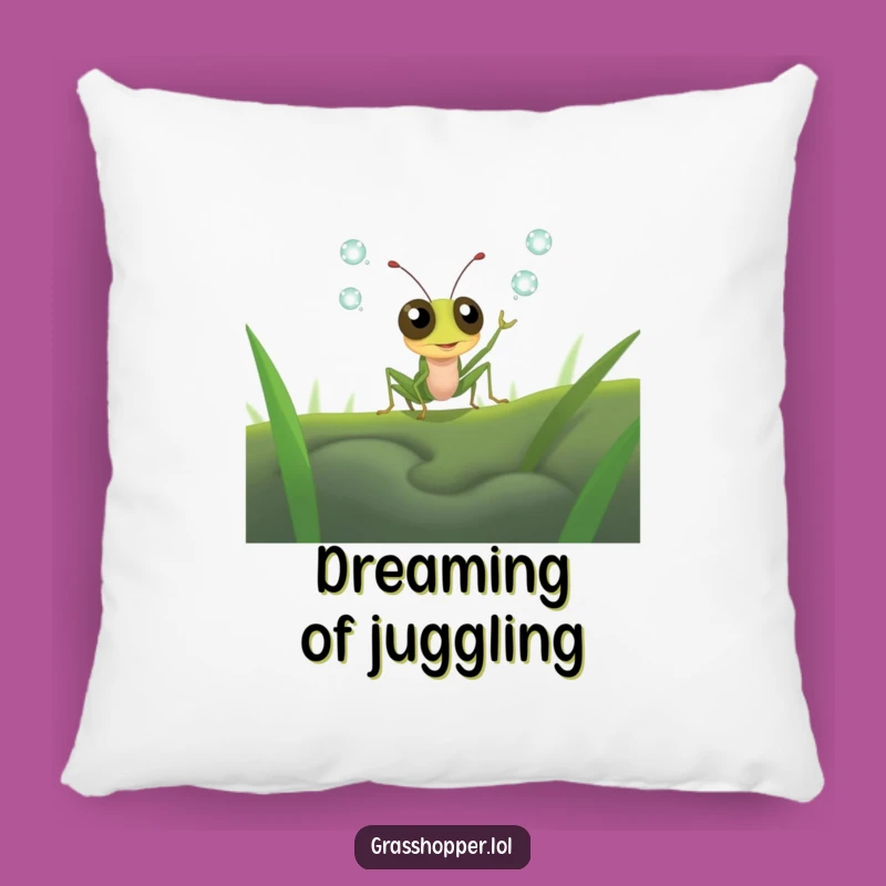 Funny Juggling Grasshopper Pillow - Cozy Dewdrop Challenge Gift