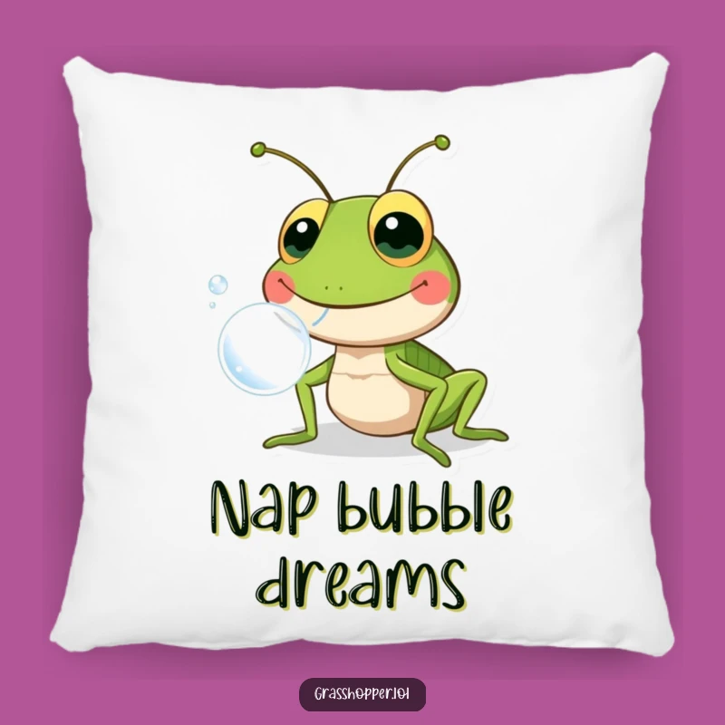 Funny Grasshopper Bubble Blowing Pillow: Cuddle Up with a Giggle