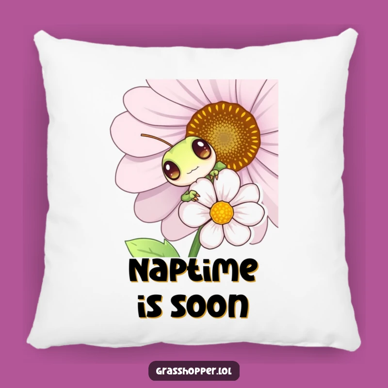 Funny Grasshopper Pillow - Playful Flower Accent Cushion, Cozy Humorous Home Decor