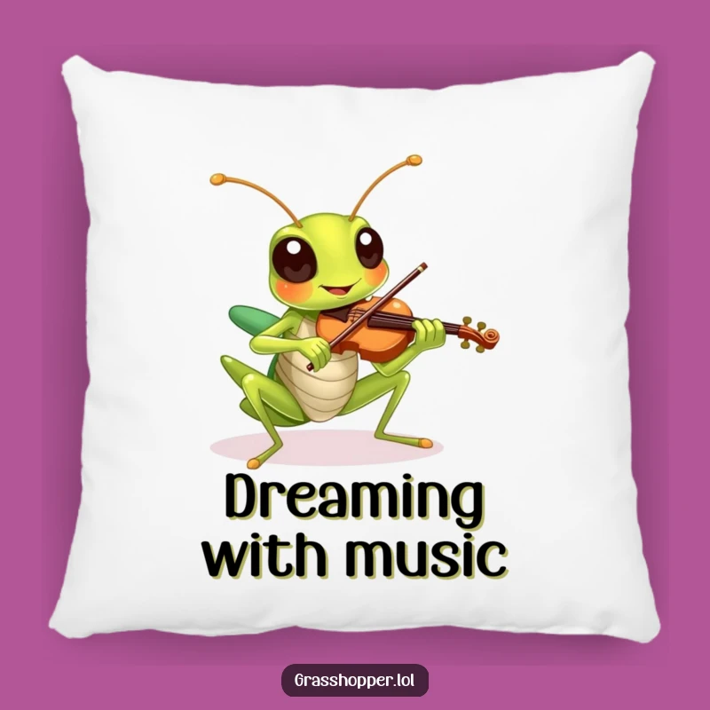 Funny Grasshopper Violin Pillow - Soft Cushion for Music Lovers