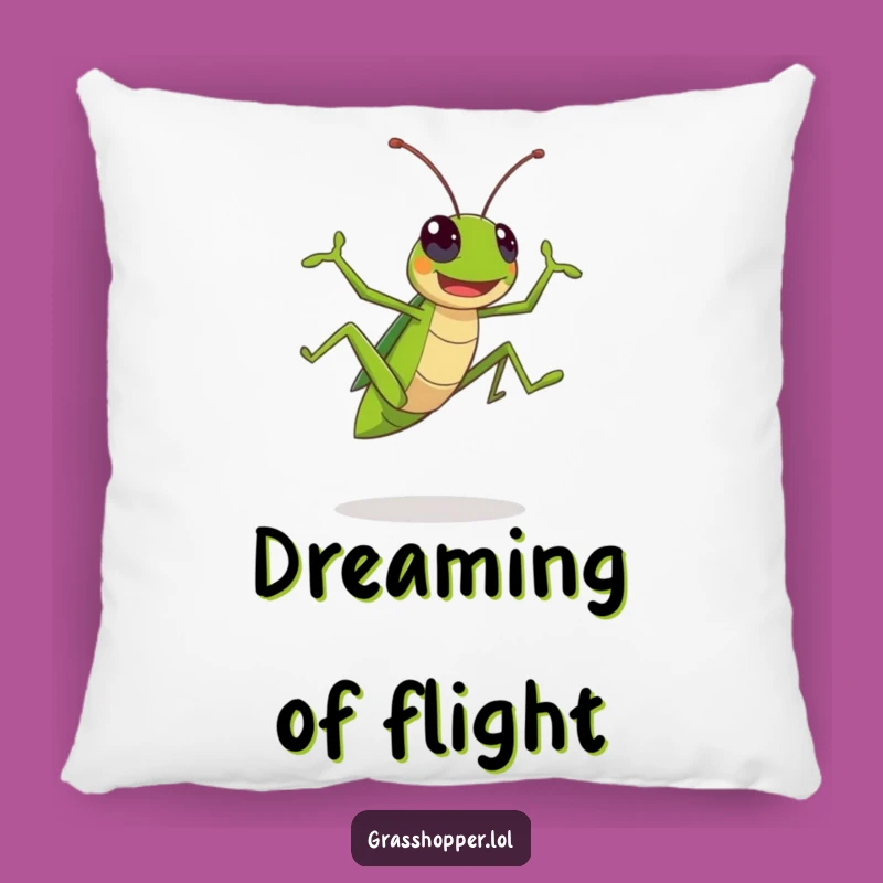Funny Kawaii Grasshopper Pillow: Comfy Leaping Insect Cushion Gift!