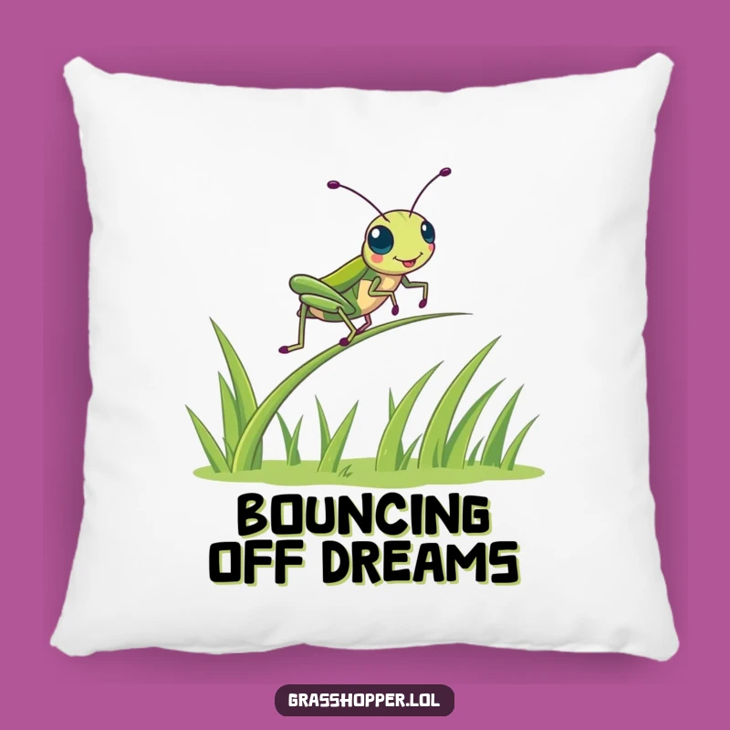 Funny Kawaii Grasshopper Pillow - Cozy Bounce Cushion Gift