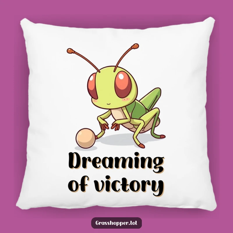 Funny Kawaii Grasshopper Pillow - Cozy Comfort for Determined Athletes