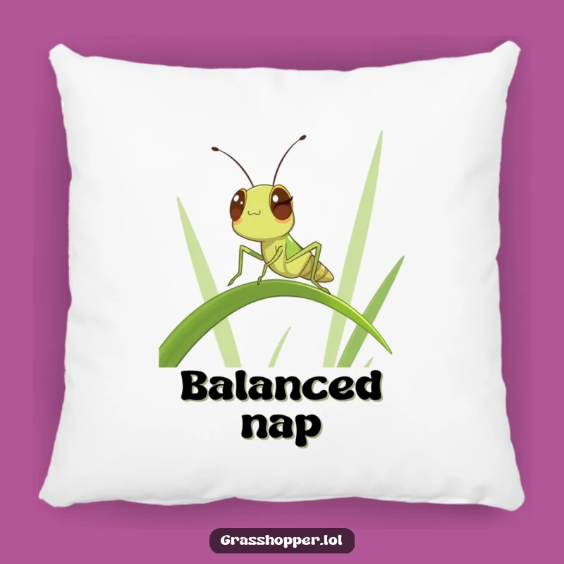 Funny Winking Grasshopper Pillow: Comfy Cool Insect Cushion Gift!