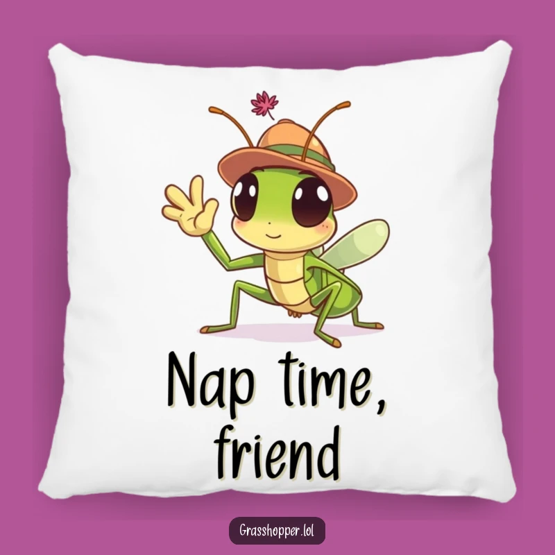 Funny Grasshopper Hat Pillow: Cozy Waving Insect Cushion, Perfect Funny Gift
