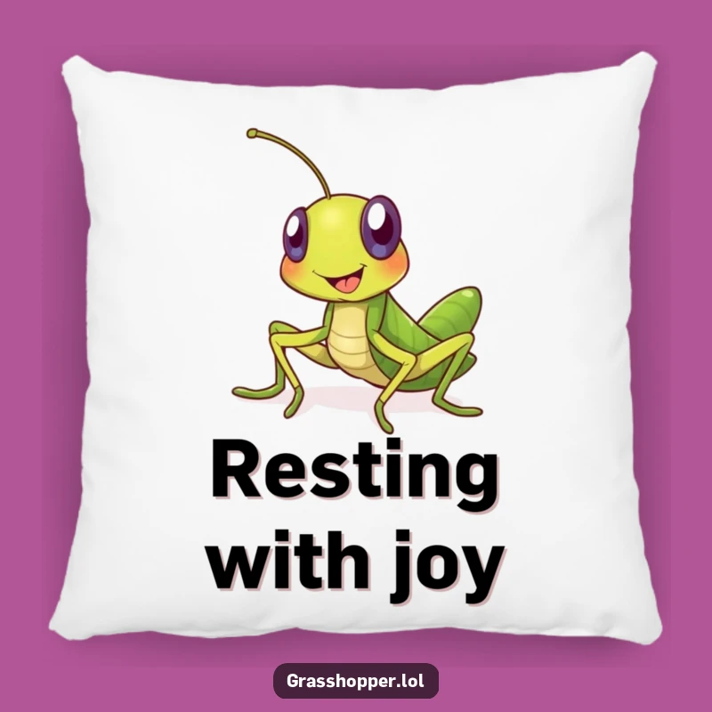 Funny Grasshopper Smile Pillow: Cozy Up With a Cheerful Insect's Invitation Comfort