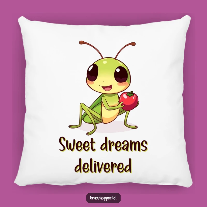 Funny Friendly Grasshopper Pillow - Cozy Kindness & Sweet Decor