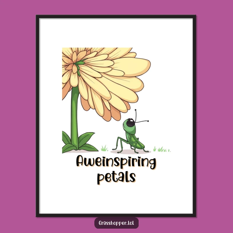 Funny Grasshopper Wonder Digital Art - Instant Download Inspiring Nature Wall Decor