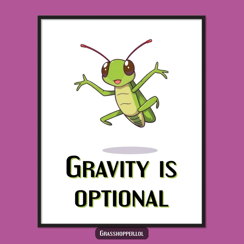 Funny Grasshopper Digital Art: Dramatic Jumping for Instant Humor!