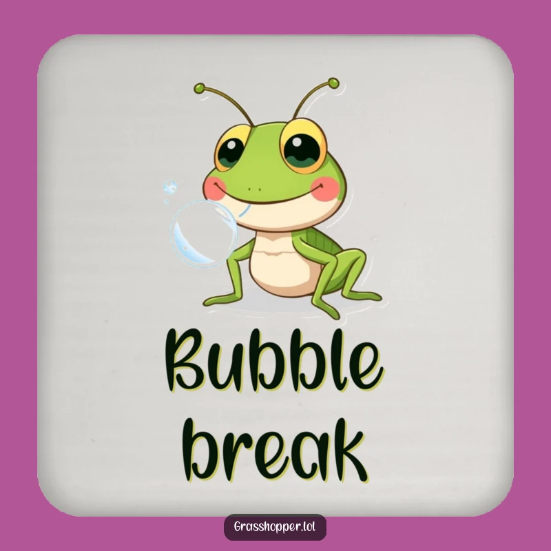 Funny Grasshopper Bubble Blowing Drink Coaster: Protect Surfaces with a Smile