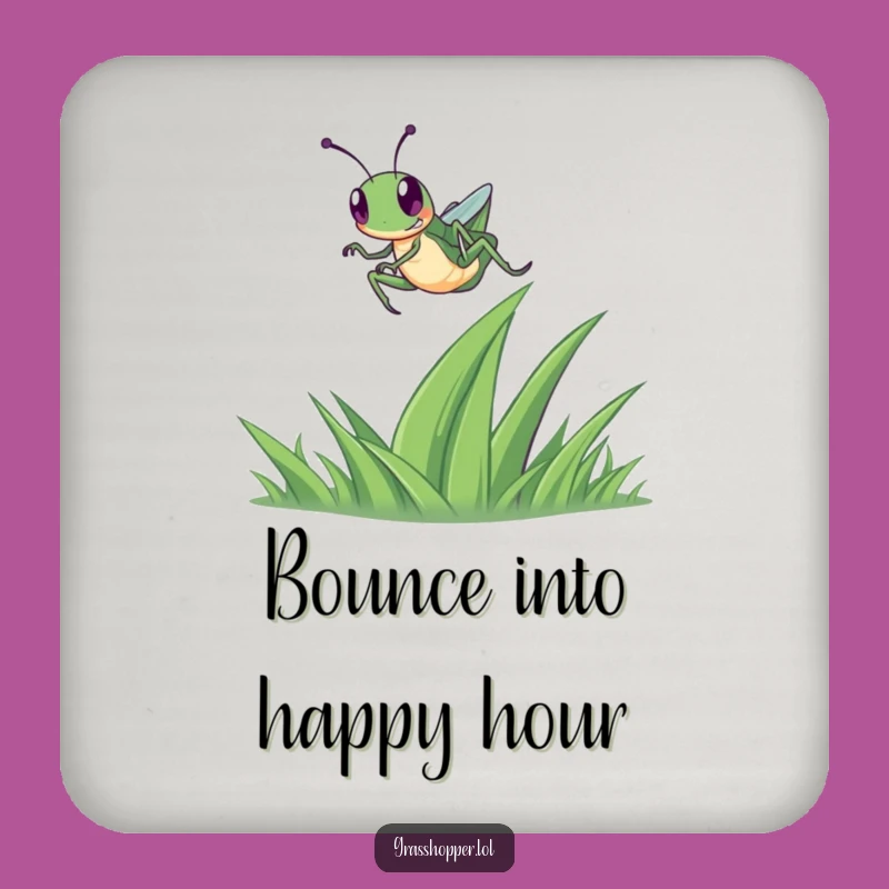 Funny Grasshopper Coaster: Happy Leap Drink Protector