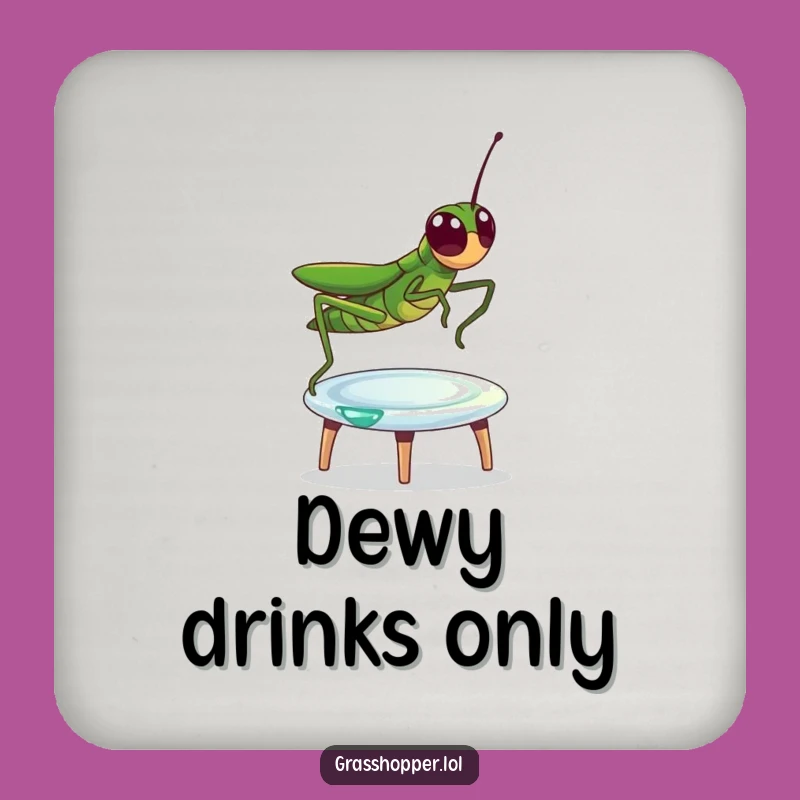 Funny Grasshopper Dewdrop Trampoline Coaster: Protect Surfaces with Nature's Playfulness