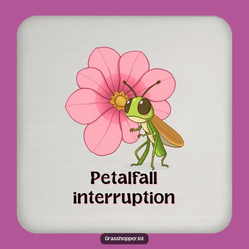 Funny Surprised Grasshopper Drink Coasters: Petal Protection, Perfect Gift