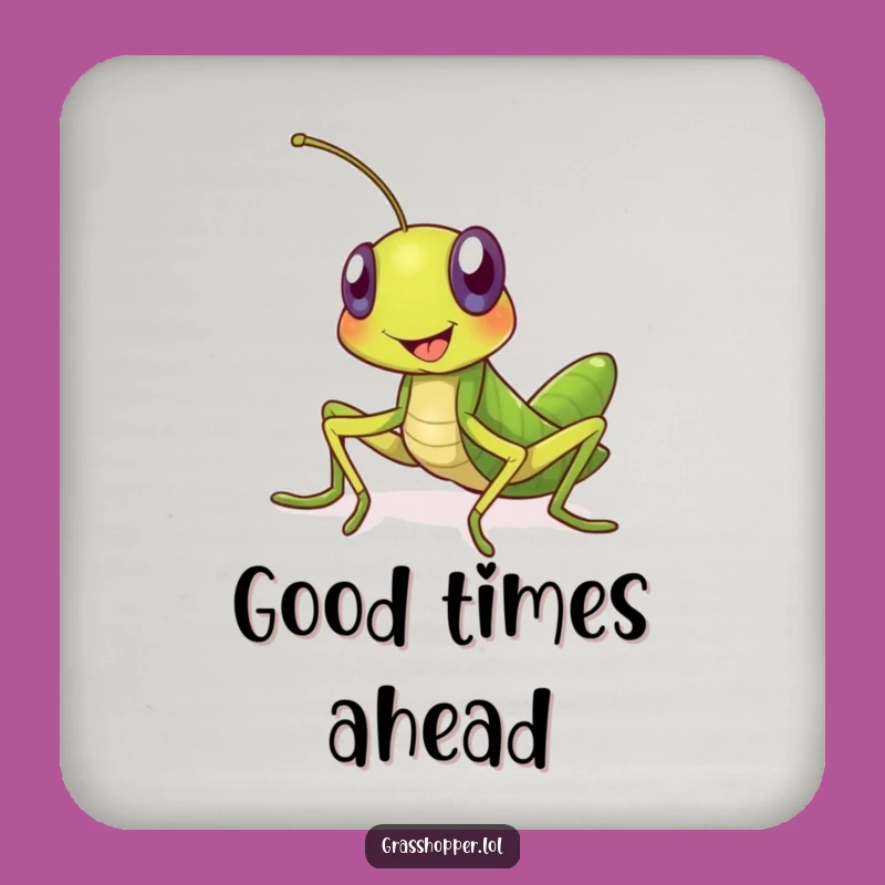 Funny Grasshopper Coaster: Protect Surfaces With a Smiling Insect's Joyful Invitation