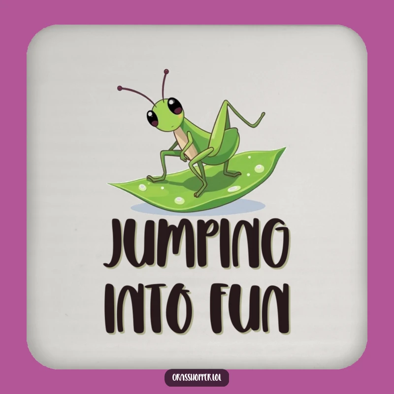 Funny Cartwheeling Grasshopper Coaster Set: Protect Surfaces with Nature's Fun