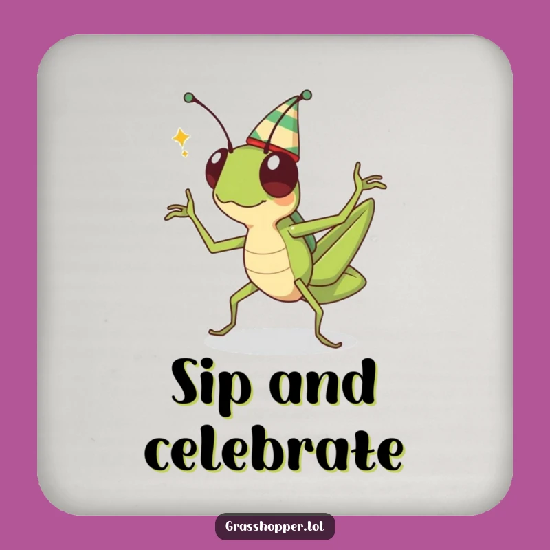 Funny Grasshopper Coaster - Protect Your Surface with Festive Flair