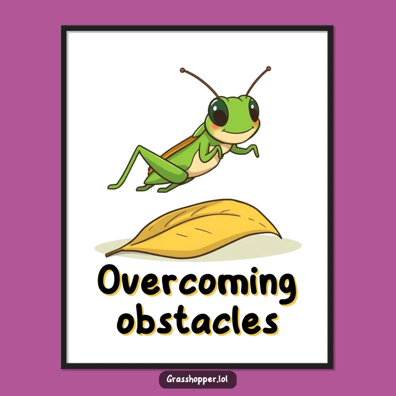 Funny Leaping Grasshopper Poster - Dynamic Jump Art Gift