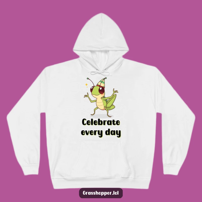 Funny Kawaii Grasshopper Hoodie - Cozy Dance Party Sweatshirt