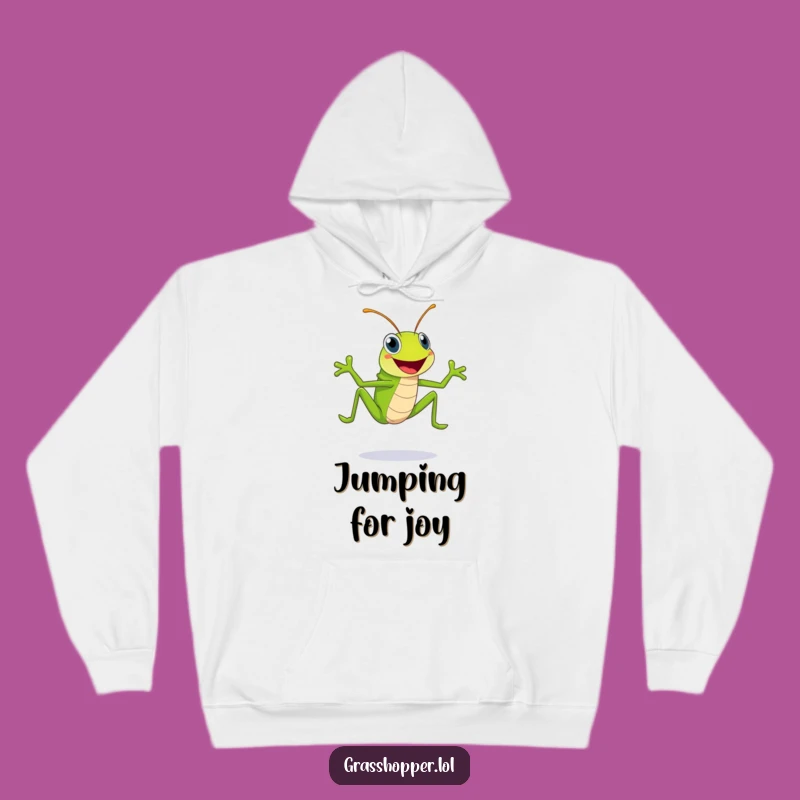 Funny Grasshopper Hoodie: Happy Green Leaper with Big Smile, Cozy Fun Gift!