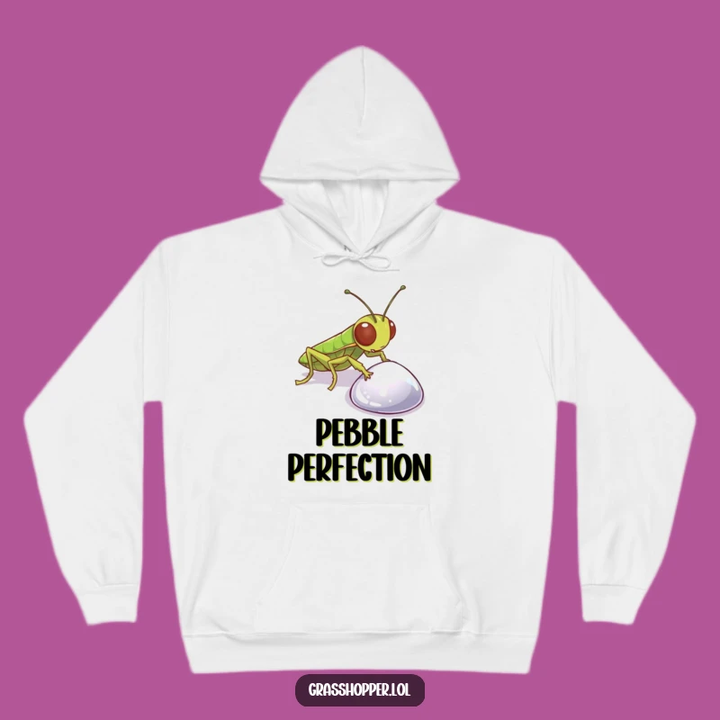 Funny Grasshopper Pebble Hoodie: Cozy Curious Insect Wear, Perfect Funny Gift