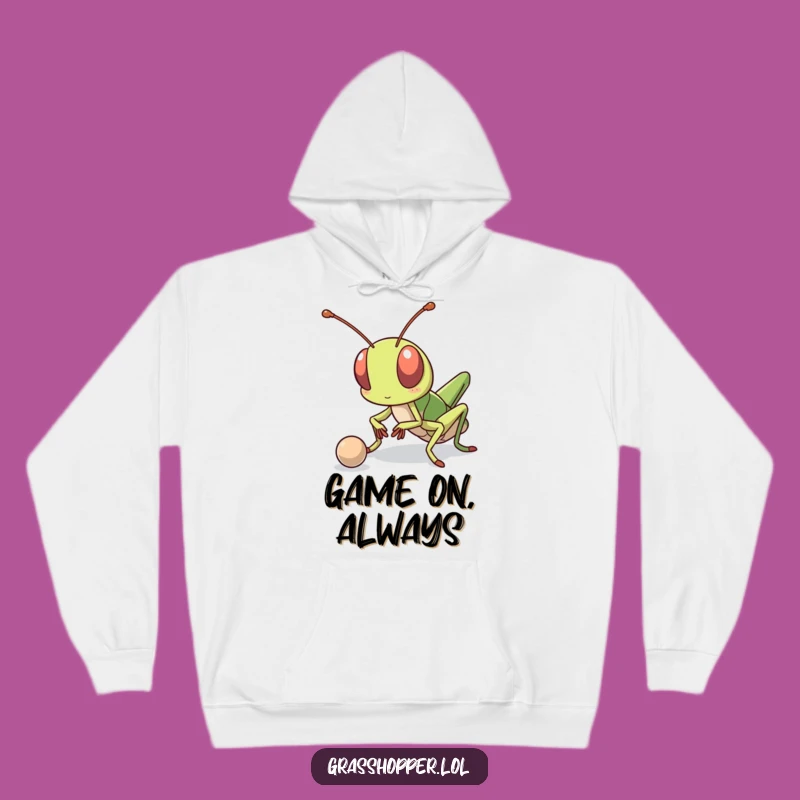 Funny Kawaii Grasshopper Hoodie - Cozy Determined Athlete Sweatshirt