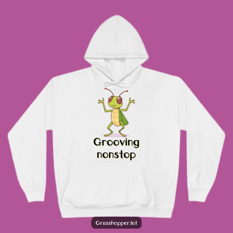 Cozy Funny Dancing Grasshopper Hoodie: Celebration Vibes, Perfect Gift