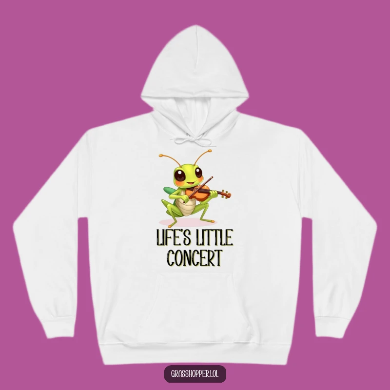 Cozy Funny Grasshopper Violin Hoodie - Warm & Melodious Gift