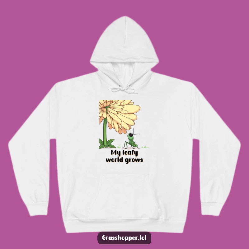 Funny Grasshopper Giant Flower Hoodie - Cozy & Whimsical Cartoon Character Gift