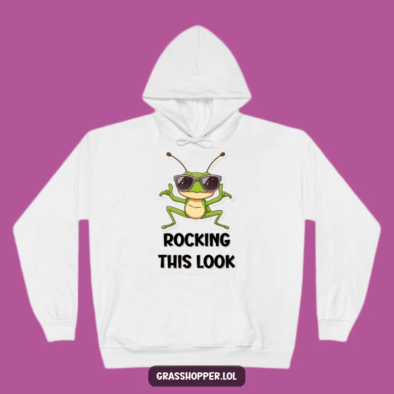 Funny Cool Grasshopper Hoodie: Sunglasses Style, Cozy Hip Humor Gift