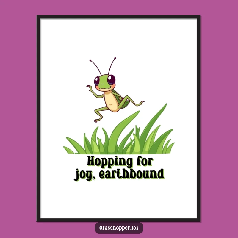 Free Printable Wall Art: Dancing Grasshopper - Funny Nature Decor Download
