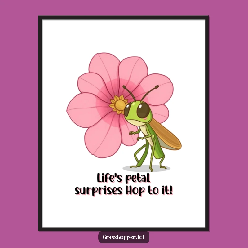 Free Printable Wall Art: Surprised Grasshopper Funny Downloadable Decor for Whimsical Spaces