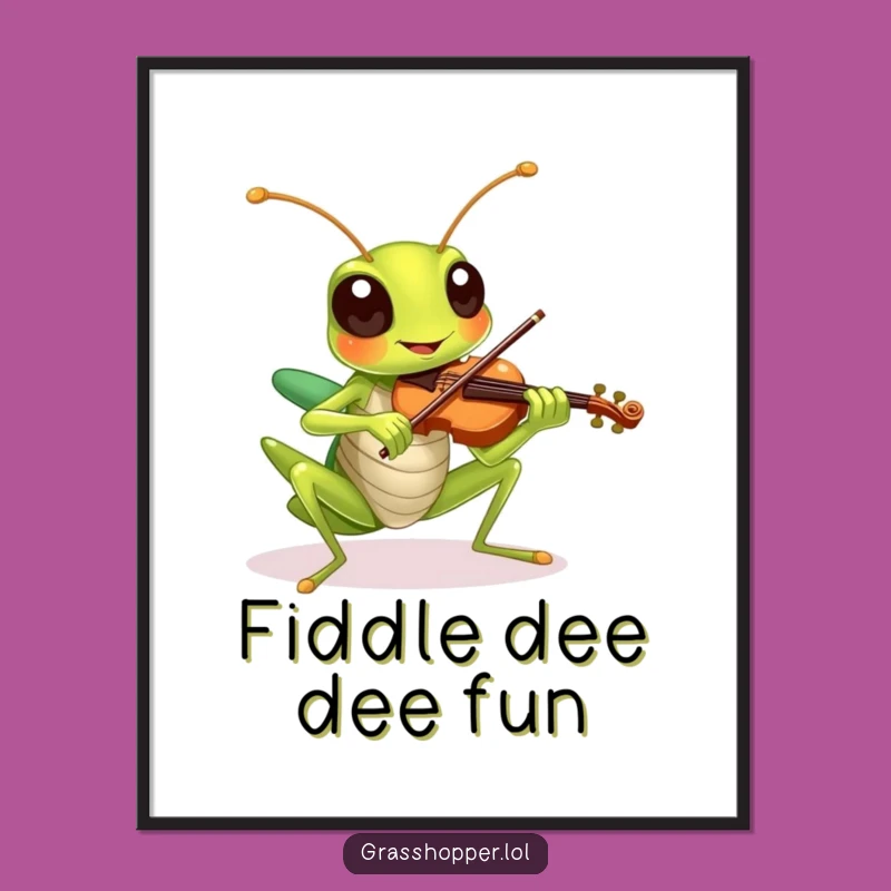 Funny Grasshopper Free Printable Wall Art: Musical Critter Downloadable Decor!