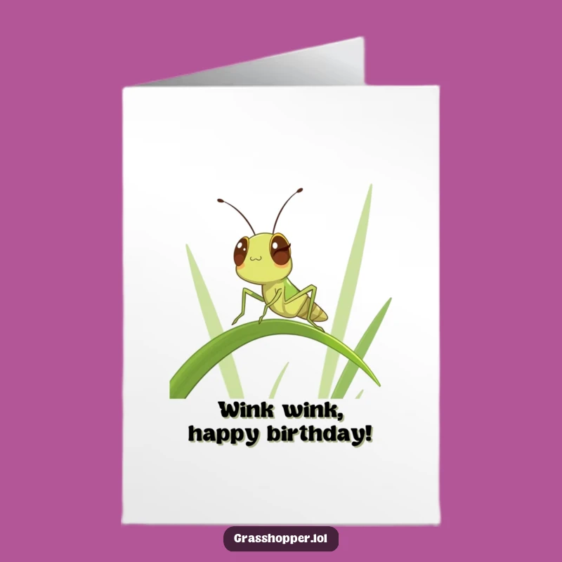 Free Printable Birthday Card: Winking Grasshopper, Cheeky Downloadable Gift!