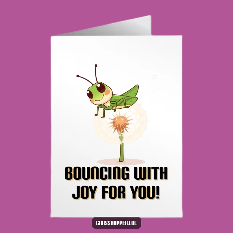 Bouncing Grasshopper Congrats Card: Free Printable Fun Insect, Downloadable Greeting, Funny Gift