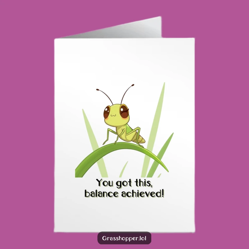Free Printable Congrats Card: Winking Grasshopper, Confident Downloadable Gift!